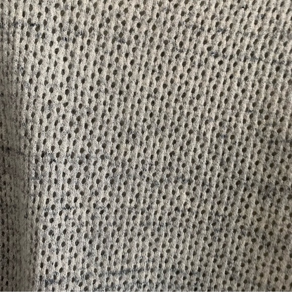 Prana Grey Asymmetrical Hem Open Knit Organic Cotton Crewneck Sweater - Picture 9 of 11